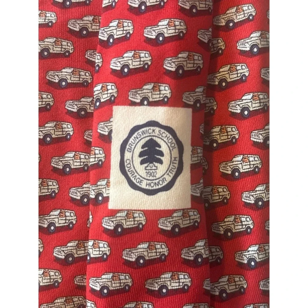 Vineyard Vines Necktie Mens OS Red Excellent Silk SUV Brunswick School Custom